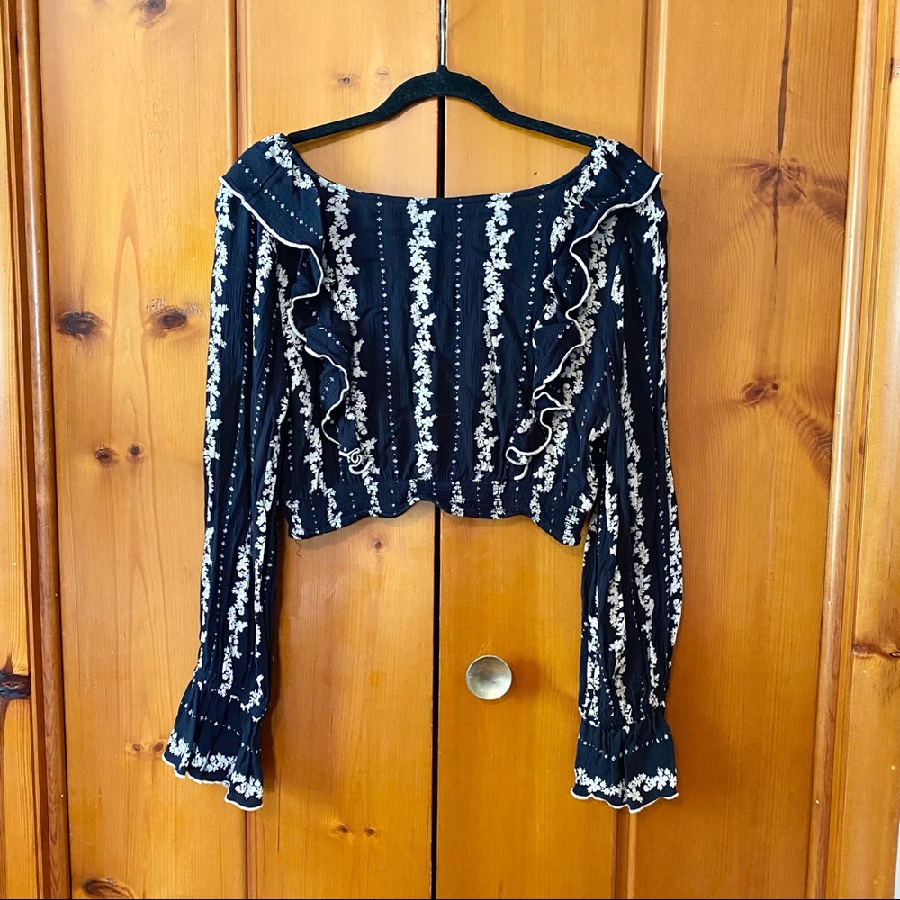 Free People Black and White Long Sleeve Maxi Dress Set Large - Picture 7 of 14